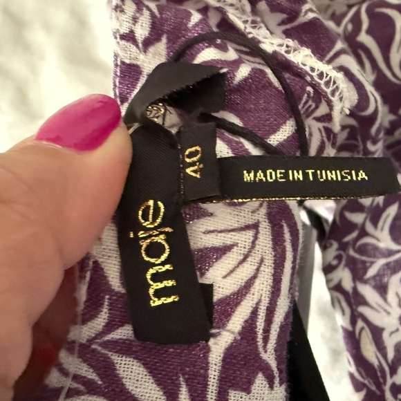 NWT Maje
Women's Purple Cutout Floral-print Linen-blend Mini Dress - Picture 4 of 7